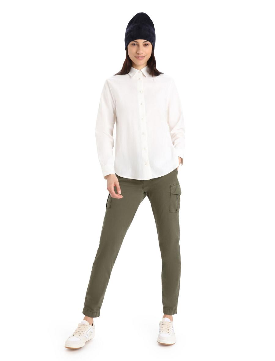 Women's Icebreaker Merino Berlin Shirt Long Sleeve Snow | CA 1307OKIR